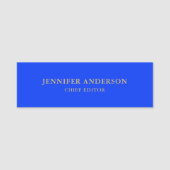 Ultramarine Blue Gold Professional Modern Plain Naamplaatje (Voorkant)