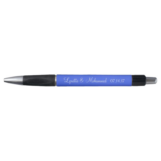 Ultramarine Blue Personalised Wedding Favors Pen (Voorkant)