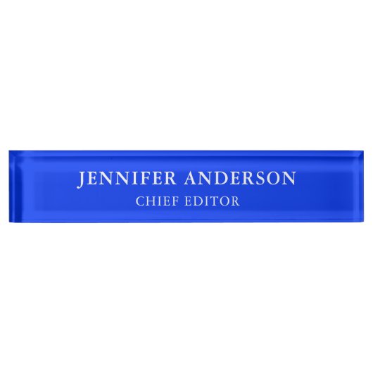 Ultramarine Blue Professional Modern Plain Naambordje (Voorkant)