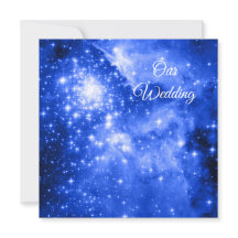 Ultramarine Blue Stars Cosmic Wedding