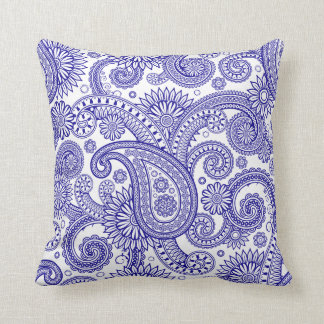 Ultramarine Paisley Floral Swirl Kussen
