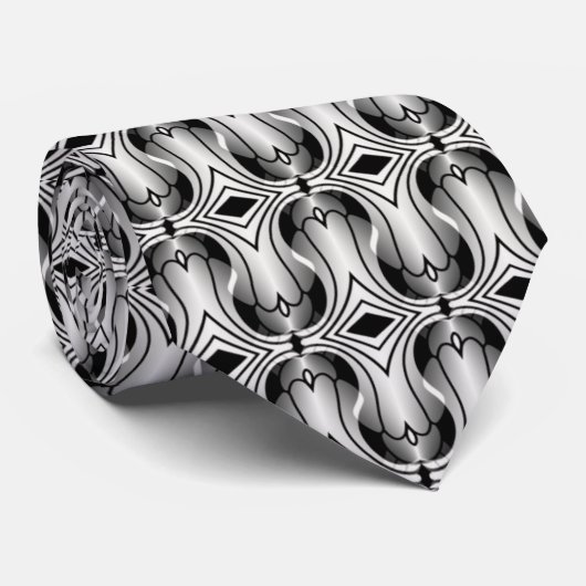 Ultramod Art Deco Stropdas, grijs Stropdas (Opgerold)