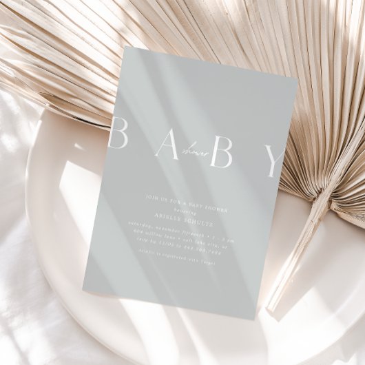 Ultramodern minimaal Bleek blauw Baby shower Kaart