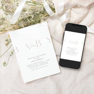 Ultramodern minimaal Bleek Roos Baby shower Kaart