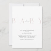 Ultramodern minimaal Bleek Roos Baby shower Kaart (Voorkant)