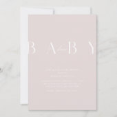 Ultramodern minimaal Bleek roze Baby shower Kaart (Voorkant)