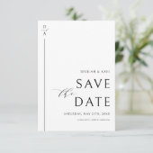 Ultramodern Minimaal zwart-wit sparen de datum Save The Date (Staand voorkant)