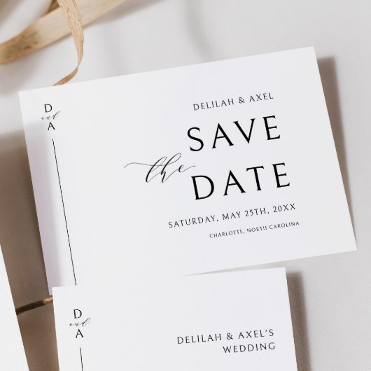 Ultramodern Minimaal zwart-wit sparen de datum Save The Date