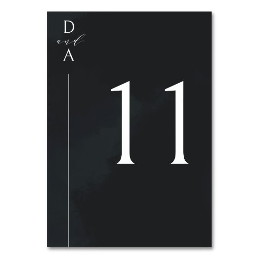 Ultramodern minimaal zwart-wit tabelnummer kaart (Achterkant)