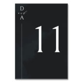 Ultramodern minimaal zwart-wit tabelnummer kaart (Voorkant)