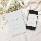 Ultramodern stoffig blauw Baby shower Kaart