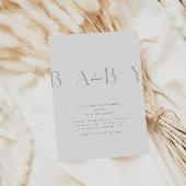 Ultramodern stoffig blauw Baby shower Kaart