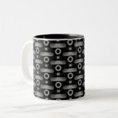 Ultramoderne Abstracte Mok, grijs Tweekleurige Koffiemok (Voorkant links)