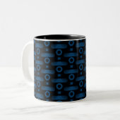 Ultramoderne Abstracte Mok, Royal Blue Tweekleurige Koffiemok (Voorkant links)