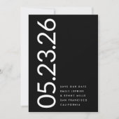 Ultramoderne bewerkbare premium niet-foto vet DATU Save The Date (Voorkant)