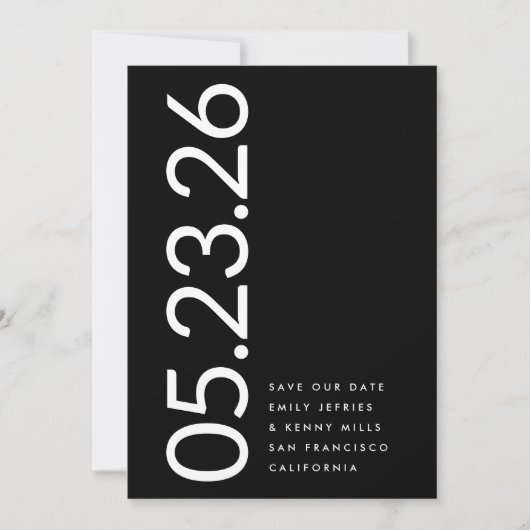 Ultramoderne bewerkbare premium niet-foto vet DATU Save The Date (Voorkant)