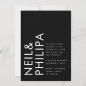 Ultramoderne bewerkbare premium non-foto vetgedruk save the date (Achterkant)