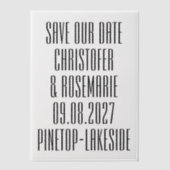 Ultramoderne Big Bold Details Sla de datum op Vellum Uitnodigingen (Voorkant)