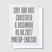 Ultramoderne Big Bold Details Sla de datum op Vellum Uitnodigingen (Offset)