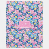 Ultramoderne blush roze waterverf preppy fleece deken (Voorkant)