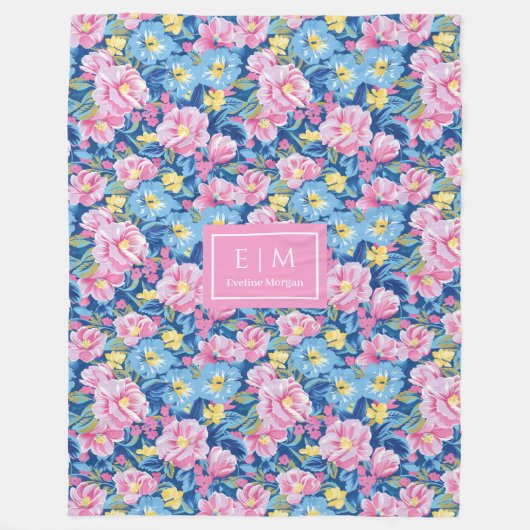 Ultramoderne blush roze waterverf preppy fleece deken (Voorkant)