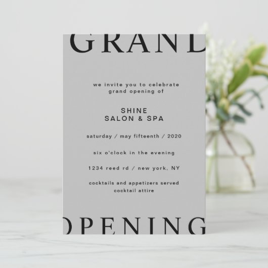 ultramoderne, elegante script grand opening kaart (Staand voorkant)