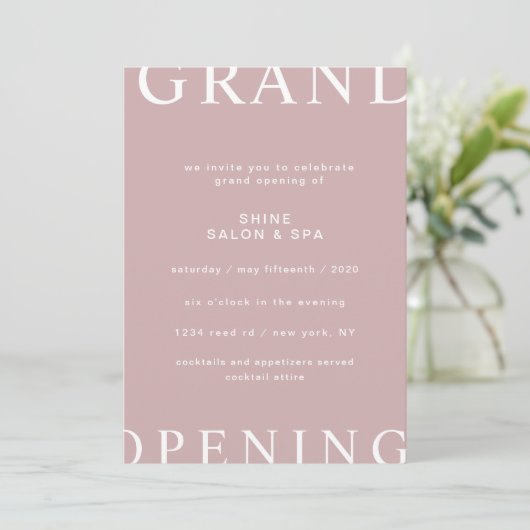 ultramoderne, elegante script grand opening kaart (Staand voorkant)