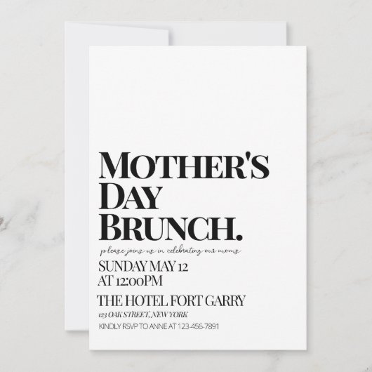 Ultramoderne gedurfde minimalistische moederdag br kaart (Voorkant)