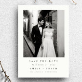 Ultramoderne minimale klassieke fotobruiloft save the date