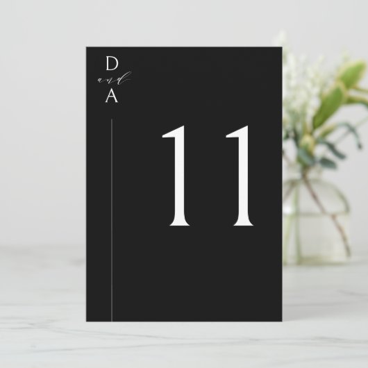 Ultramoderne minimale zwart-witte tafel nummer-N Save The Date (Staand voorkant)