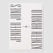 Ultramoderne minimalistische vetgedrukte namen bru vellum uitnodigingen (Voorkant)