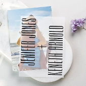 Ultramoderne minimalistische vetgedrukte namen bru vellum uitnodigingen