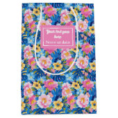 Ultramoderne pastel roze waterverf floral preppy medium cadeauzakje (Voorkant)