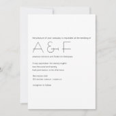 Ultramoderne, simplistische huwelijksuitnodiging kaart (Voorkant)