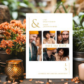 Ultramoderne Trendy Wit & Goud 4 Multi Foto's Save The Date