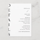 ultramoderne trouwgegevens, bijkomstkaart informatiekaartje (Voorkant)