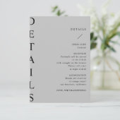 ultramoderne trouwgegevens, bijkomstkaart informatiekaartje (Staand voorkant)