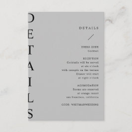 ultramoderne trouwgegevens, bijkomstkaart informatiekaartje