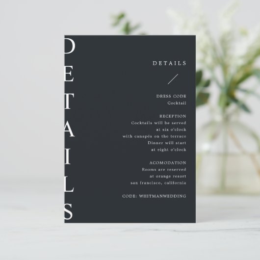 ultramoderne trouwgegevens, bijkomstkaart informatiekaartje (Staand voorkant)