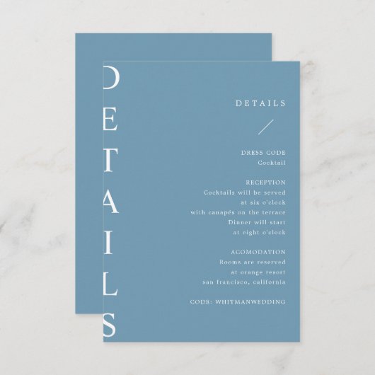 ultramoderne trouwgegevens, bijkomstkaart informatiekaartje (Voorkant / Achterkant)