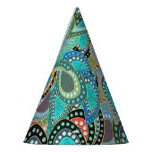 Ultramodieuze stof: abstract naadloos motief. feesthoedjes (Links)