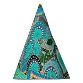 Ultramodieuze stof: abstract naadloos motief. feesthoedjes (Rechts)