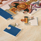 ultraoptische 17e-eeuwse barokafdruk legpuzzel (Zijkant)