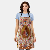 ultraoptische 17e-eeuwse barokafdruk schort (Gedragen)