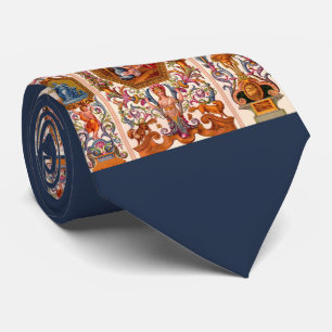 ultraoptische 17e-eeuwse barokafdruk stropdas