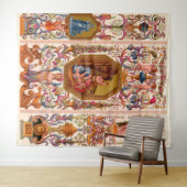 ultraoptische 17e-eeuwse barokafdruk wandkleed (In Situ (horizontaal))