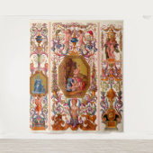 ultraoptische 17e-eeuwse barokafdruk wandkleed (Voorkant)