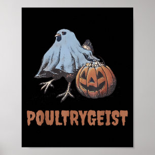 Ultrareist Halloween Chicken Ghost Poster