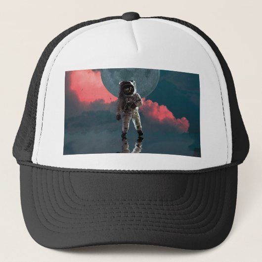 Ultraruimteastronaut Kunstruimte Trucker Pet (Voorkant)