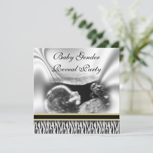 Ultrasone Baby Gender onthulling partijuitnodiging Kaart (Staand voorkant)